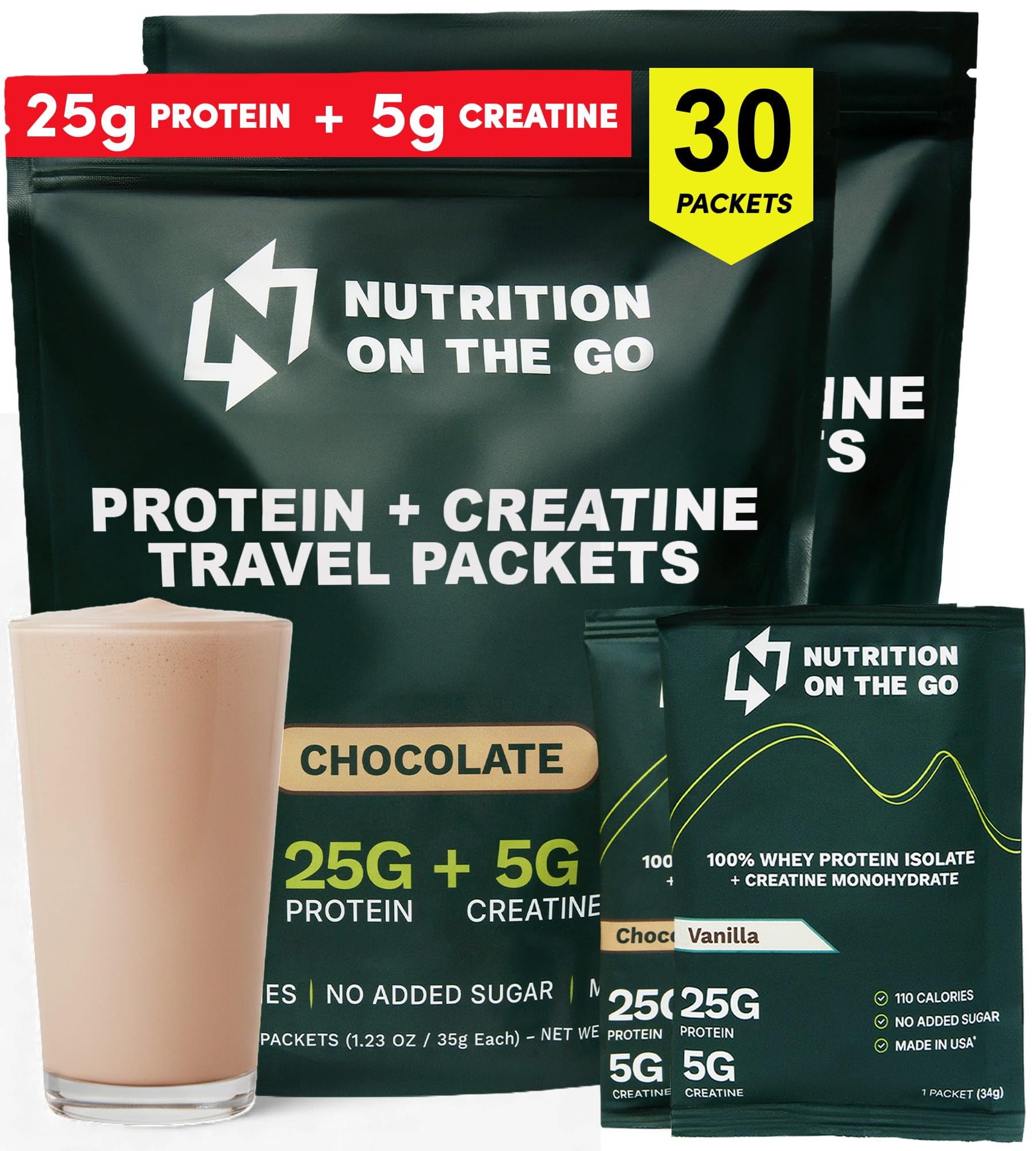 Nutrition On The Go vanilla whey isolate packets for travel-friendly protein on the move.