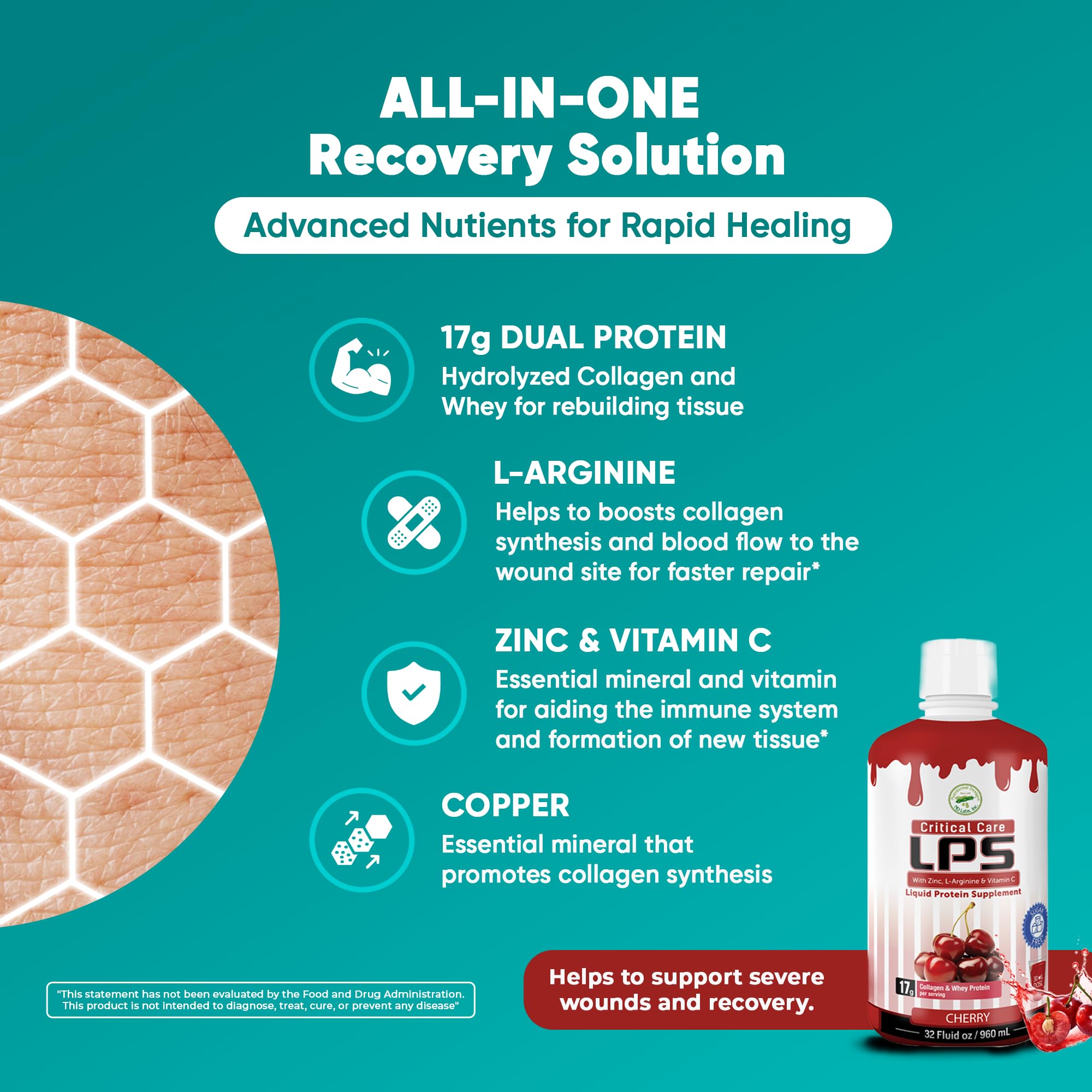 Nutritional Designs LPS label closeup highlights protein-rich, non-GMO ingredients.