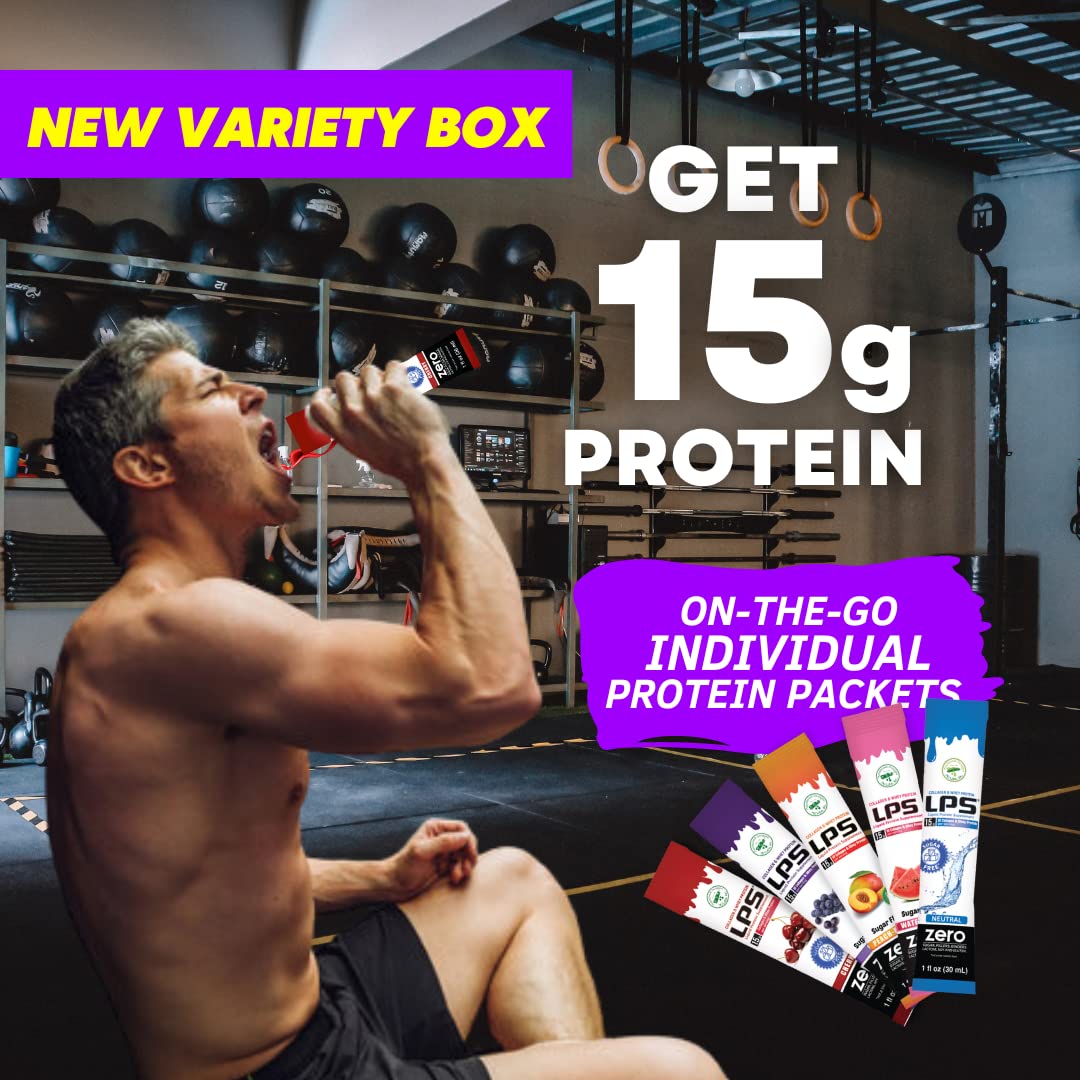 Nutritional Designs LPS label close‑up highlighting 15 g protein per dose
