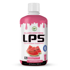 Nutritional Designs LPS bottle pouring liquid collagen and whey for on-the-go protein