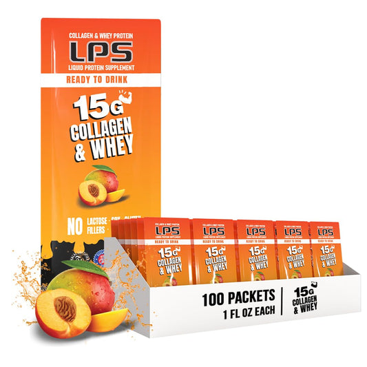 Nutritional Designs LPS liquid collagen-whey packet for a convenient on-the-go protein boost.