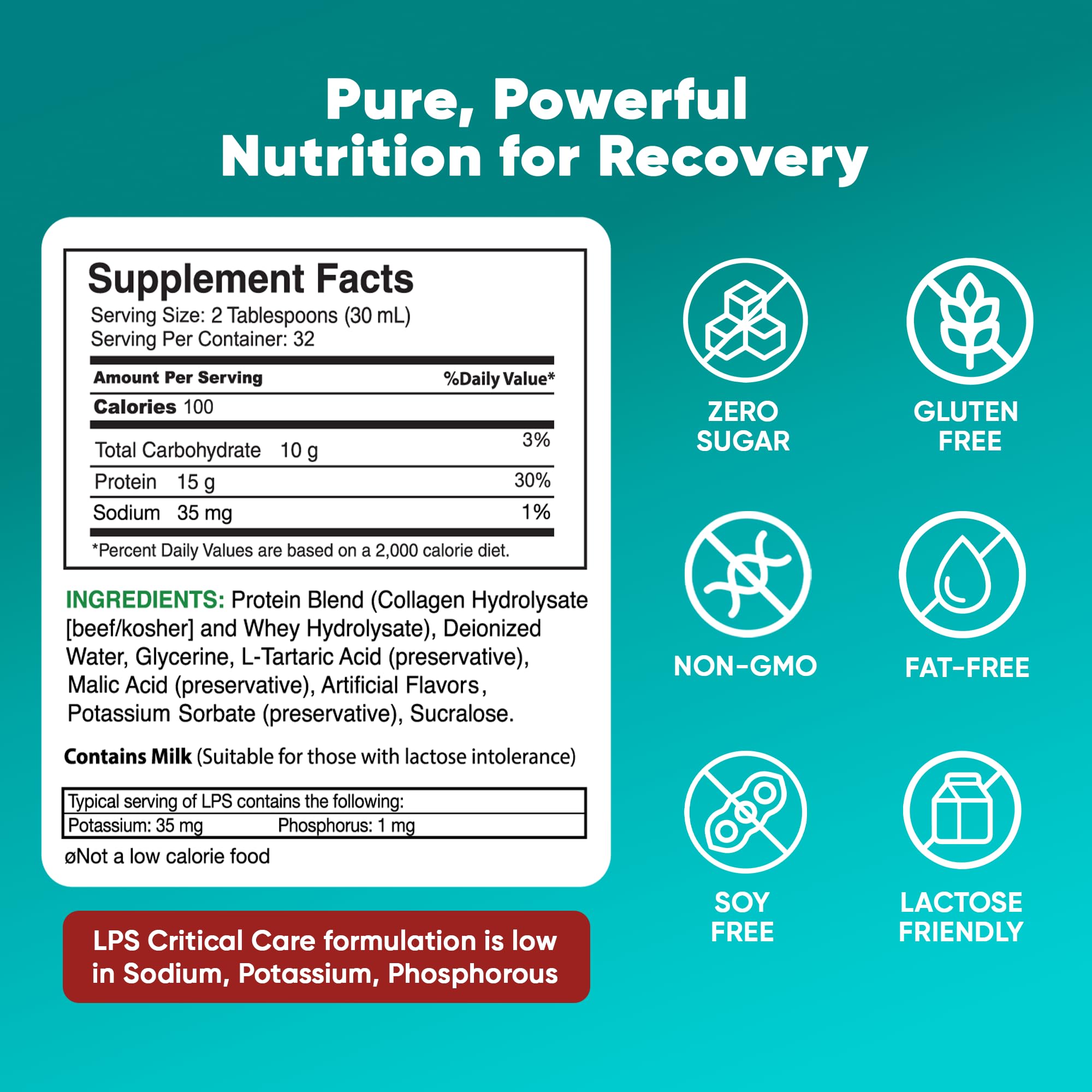 Nutritional Designs LPS shake in glass suggests fast hydration post-workout.