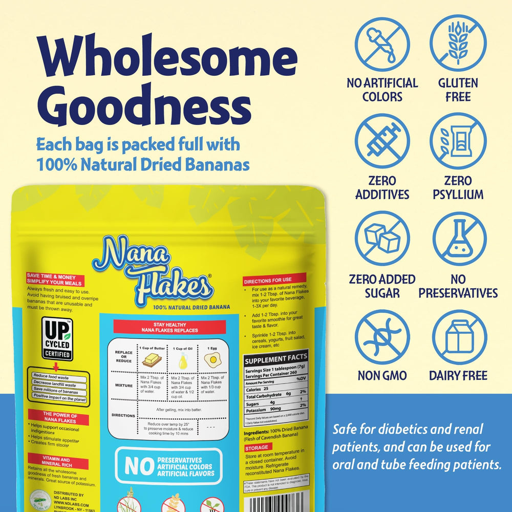 Nutritional Designs Nana Flakes used as a baking substitute for eggs or fat