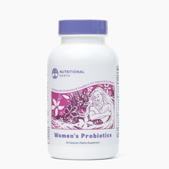Nutritional Roots Women's Probiotics bottle front for daily vaginal and gut health support.