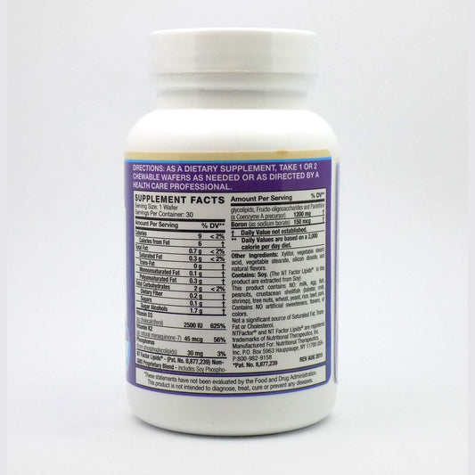 Nutritional Therapeutics NT Factor wafers close-up showing vanilla texture for everyday wellness