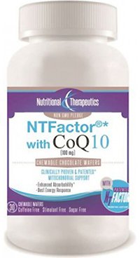 Nutritional Therapeutics NT Factor CoQ10 100 mg chocolate chewable wafer, front view, convenient energy support