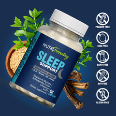 NutrTrending Sleep Support on a nightstand for restful evenings.
