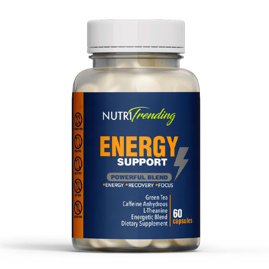 NutriTrending Energy Support bottle front for daily energy and focus.