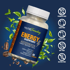 NutriTrending Energy Support capsules close-up highlights convenient capsules.