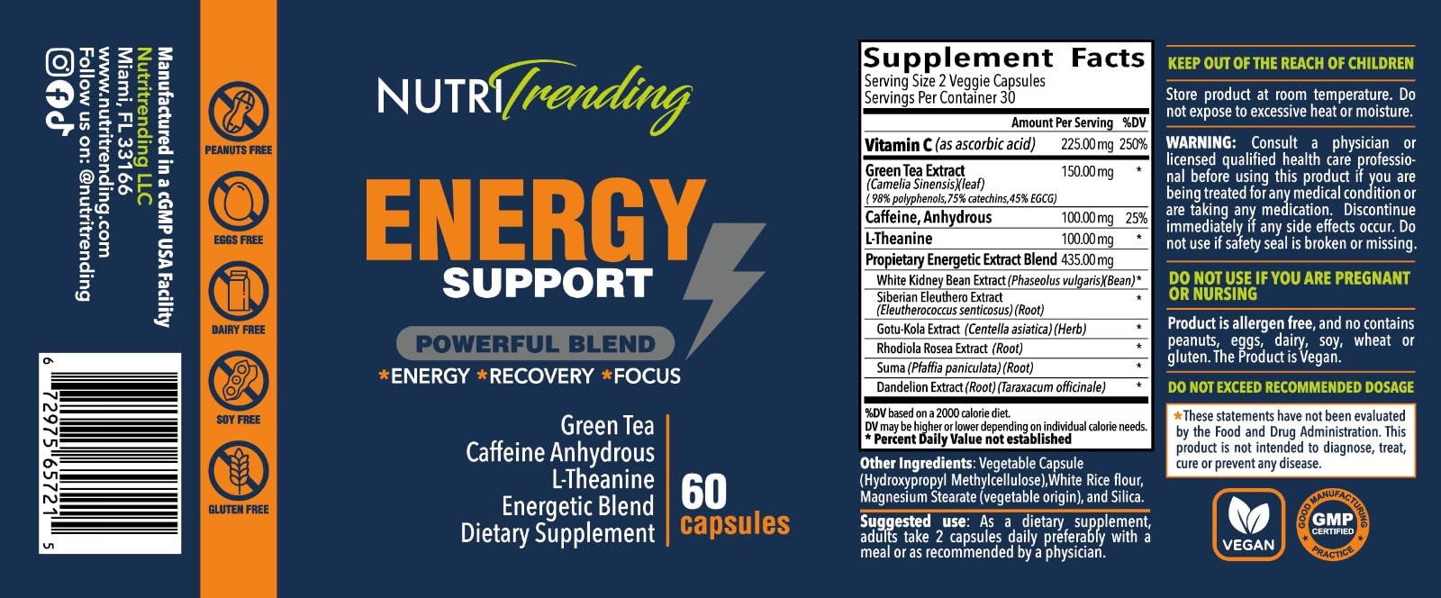 NutriTrending Energy Support portable use during travel or workouts.