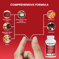 ABG10+ aged black garlic extract highlighted as part of the Nutritunes formula for heart health.