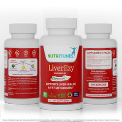 Nutritunes LiverEzy GMP-certified facility badge signals quality.