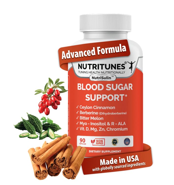 Nutritunes NutriSulin bottle-front showing convenient daily capsules for glucose support.