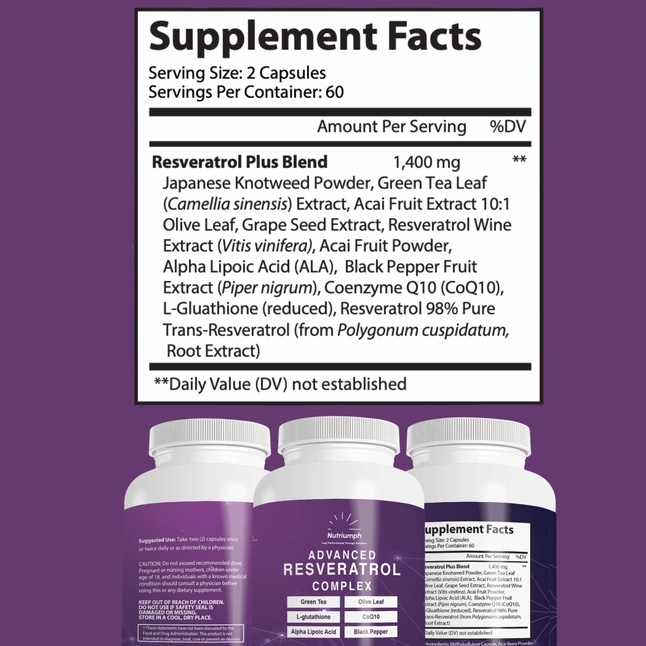 Nutriumph Olive Leaf and Grape Seed extract visual highlights protective antioxidant blend.