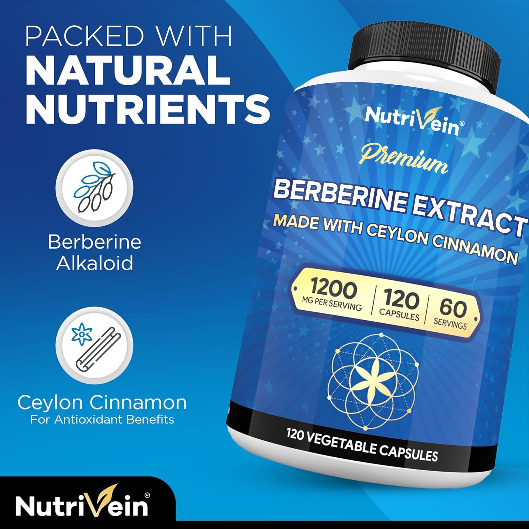 Nutrivein berberine cinnamon sticks scene suggesting natural flavor and balance.