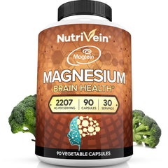 Nutrivein Magtein bottle front signals high-absorption brain support potential.