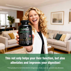 NutriZenis LIVORA ingredients panel featuring milk thistle and dandelion.