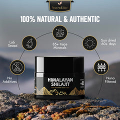 NutroElite Shilajit resin close-up highlighting mineral richness for energy