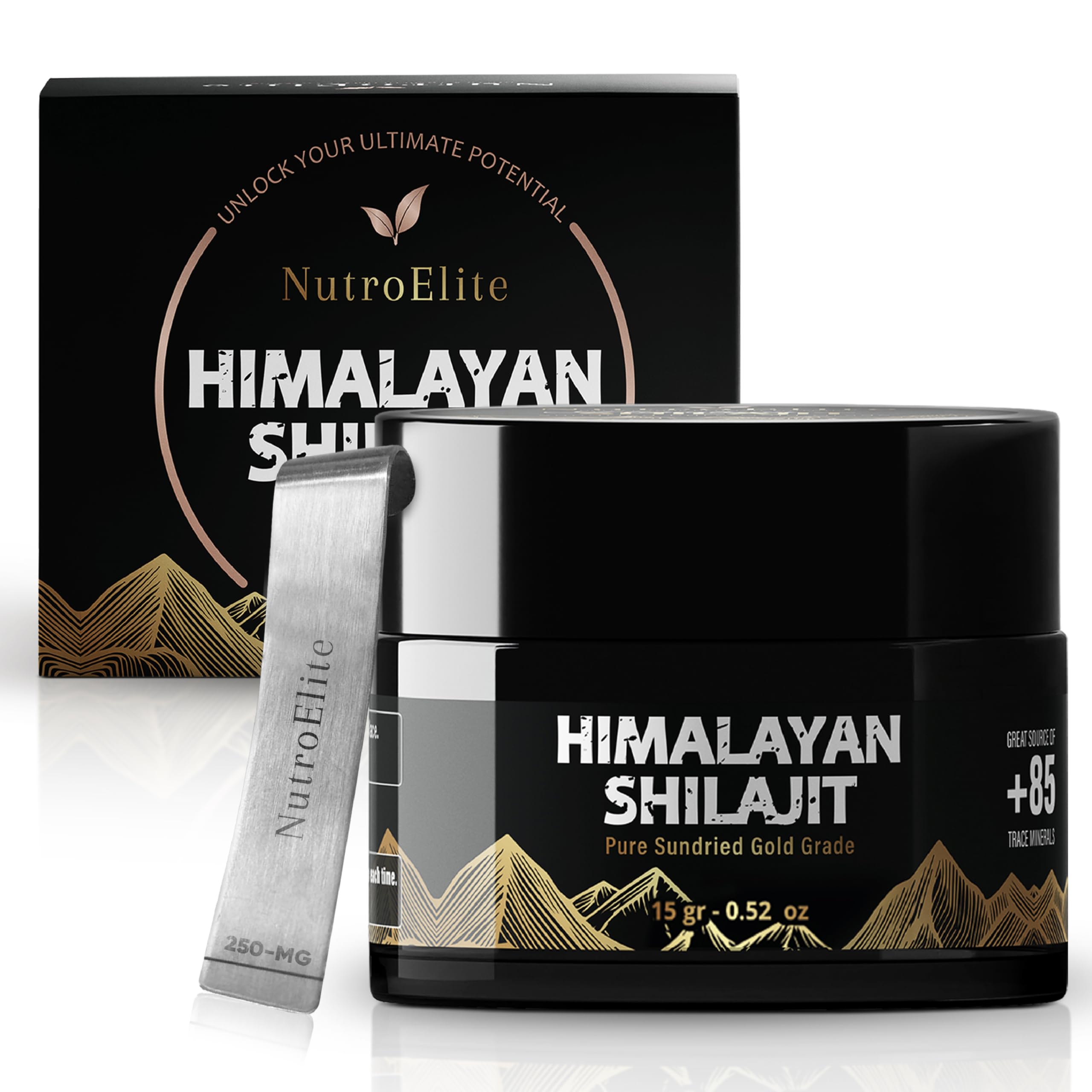 NutroElite Sundried Shilajit Resin bottle for daily vitality