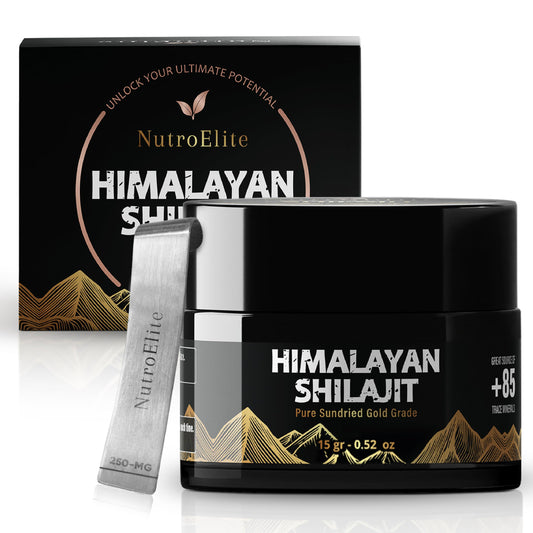 NutroElite Sundried Shilajit Resin bottle for daily vitality