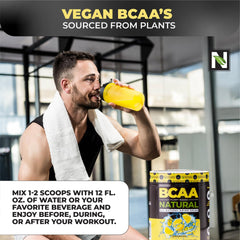 Shaker bottle ready for pre or post workout with Nutrology BCAA Natural.