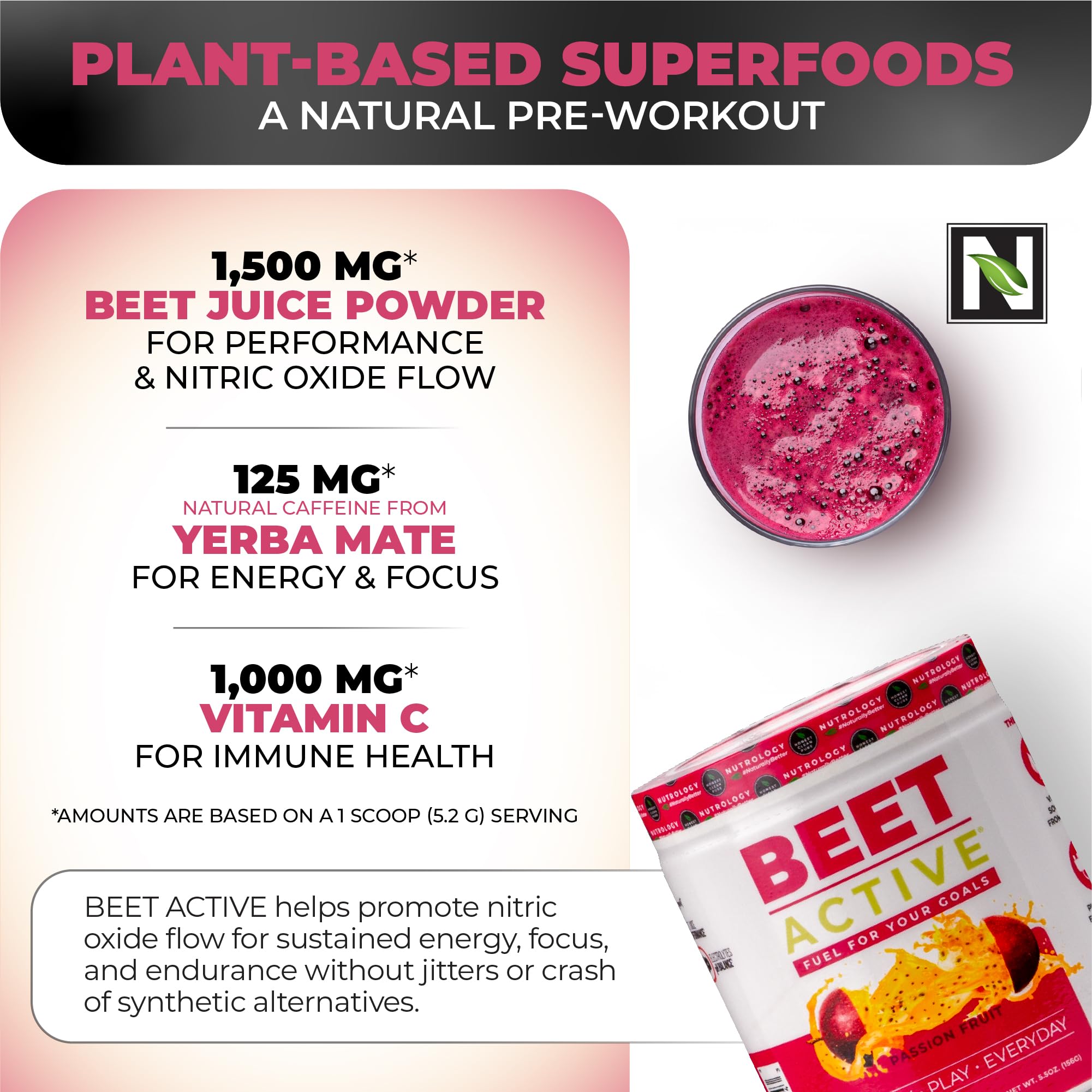 Nutrology Beet Active electrolyte blend for hydration during workouts.