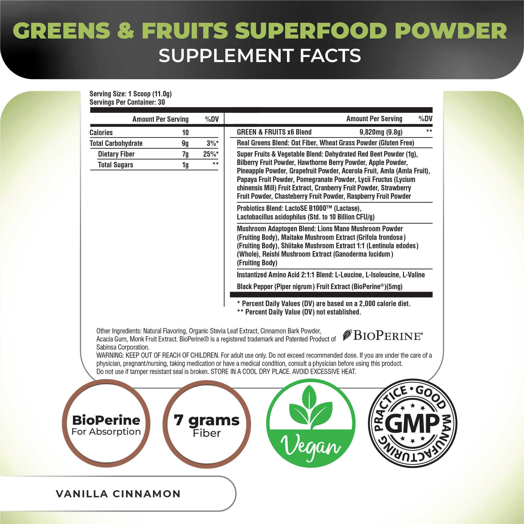 Nutrology Greens & Fruits Powder scoop for easy smoothie mixing