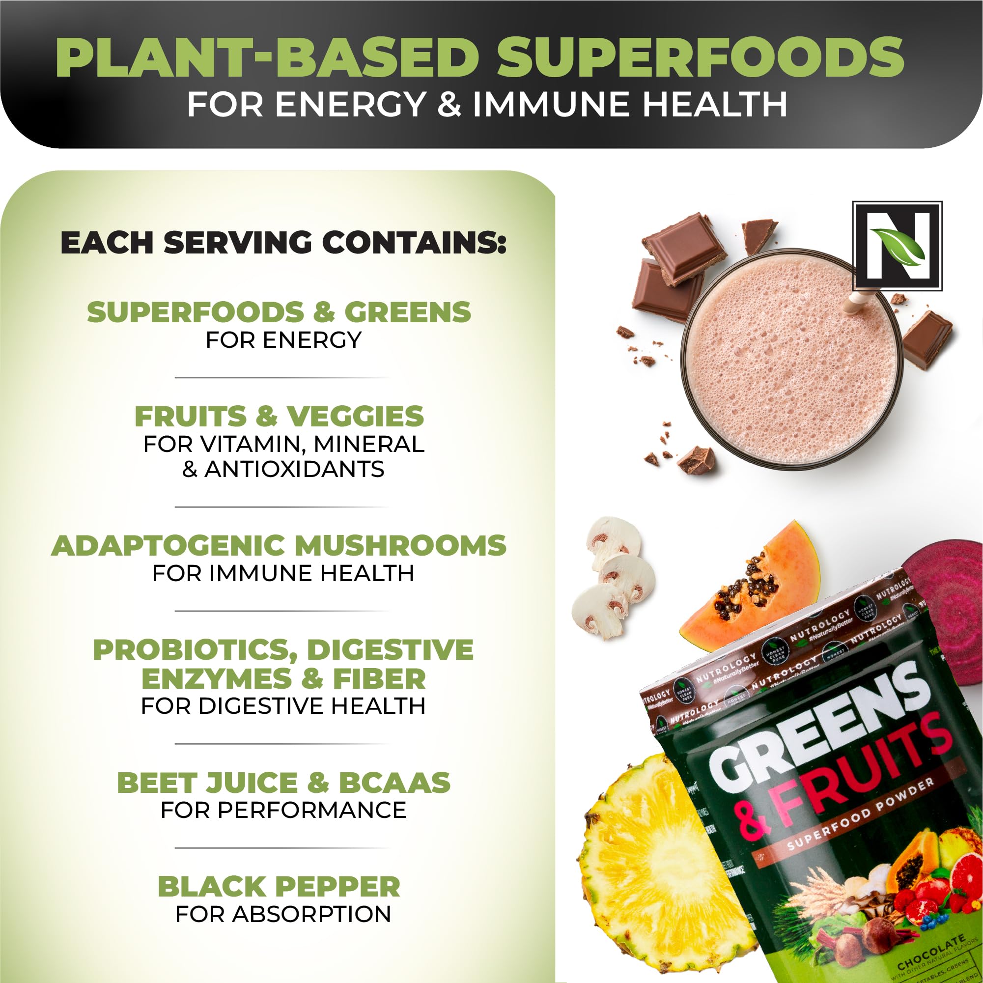 Nutrology powder sprinkled into oatmeal for a fiber and antioxidant boost.