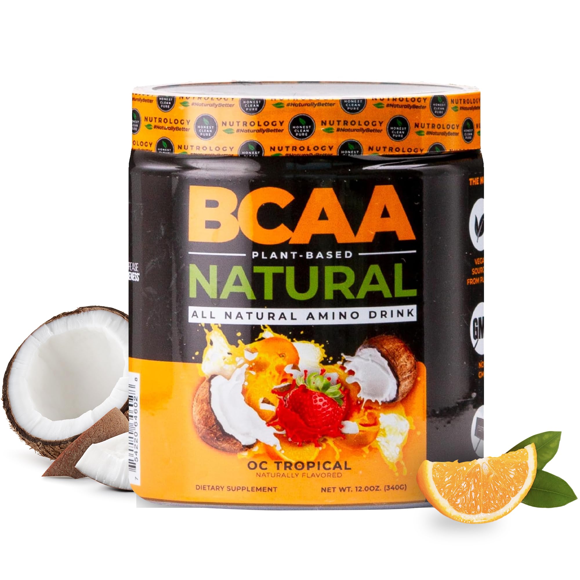 Nutrology Natural BCAA tub with powder for easy mixing and recovery support