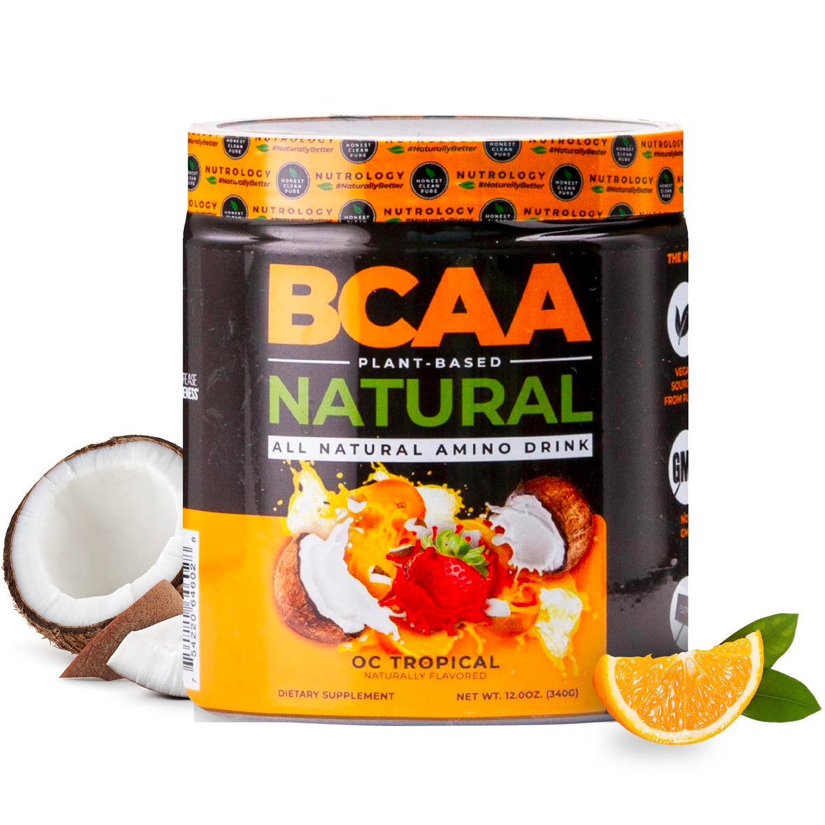 Nutrology Natural BCAA tub with powder for easy mixing and recovery support