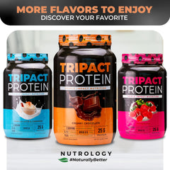 Nutrology TRIPACT close-up highlights 5.4 g BCAAs and 4.8 g glutamine