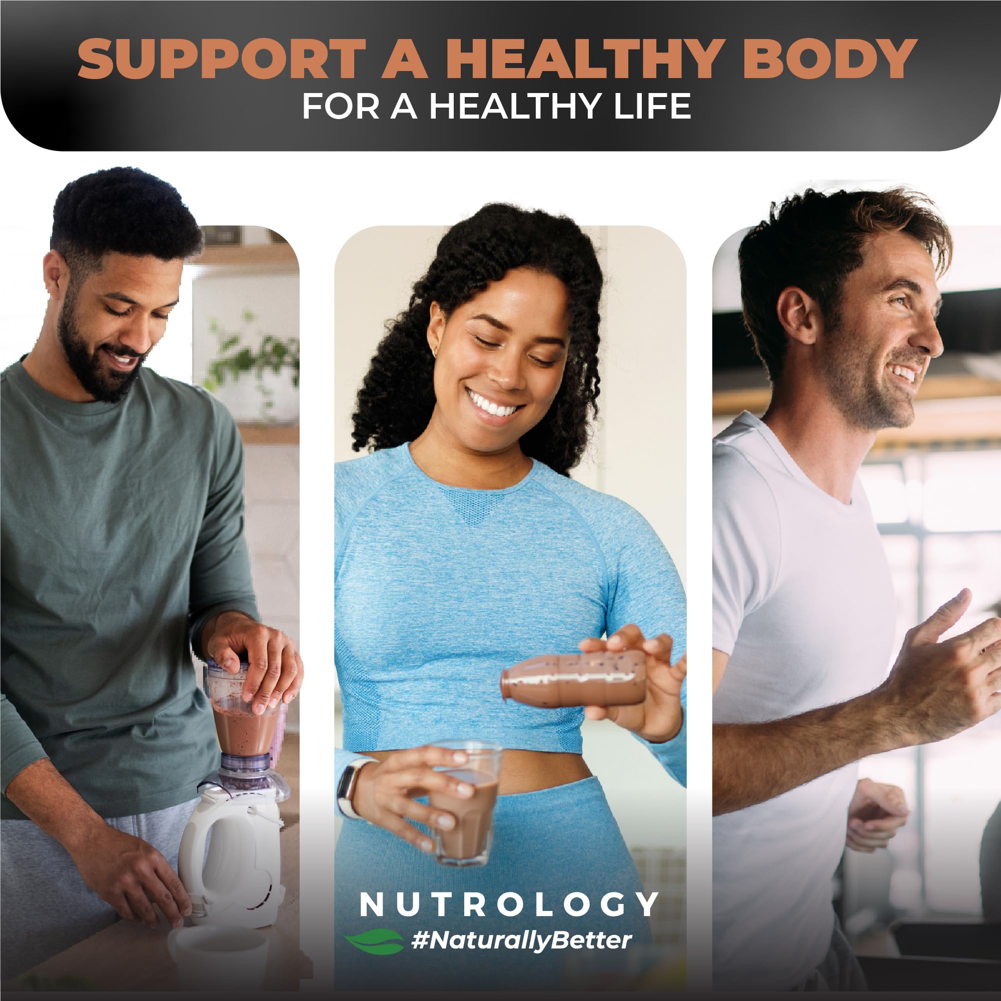 Nutrology TRIPACT lifestyle shot hints at daily protein support for workouts