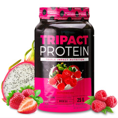 Nutrology TRIPACT protein powder bottle for daily muscle support and recovery.