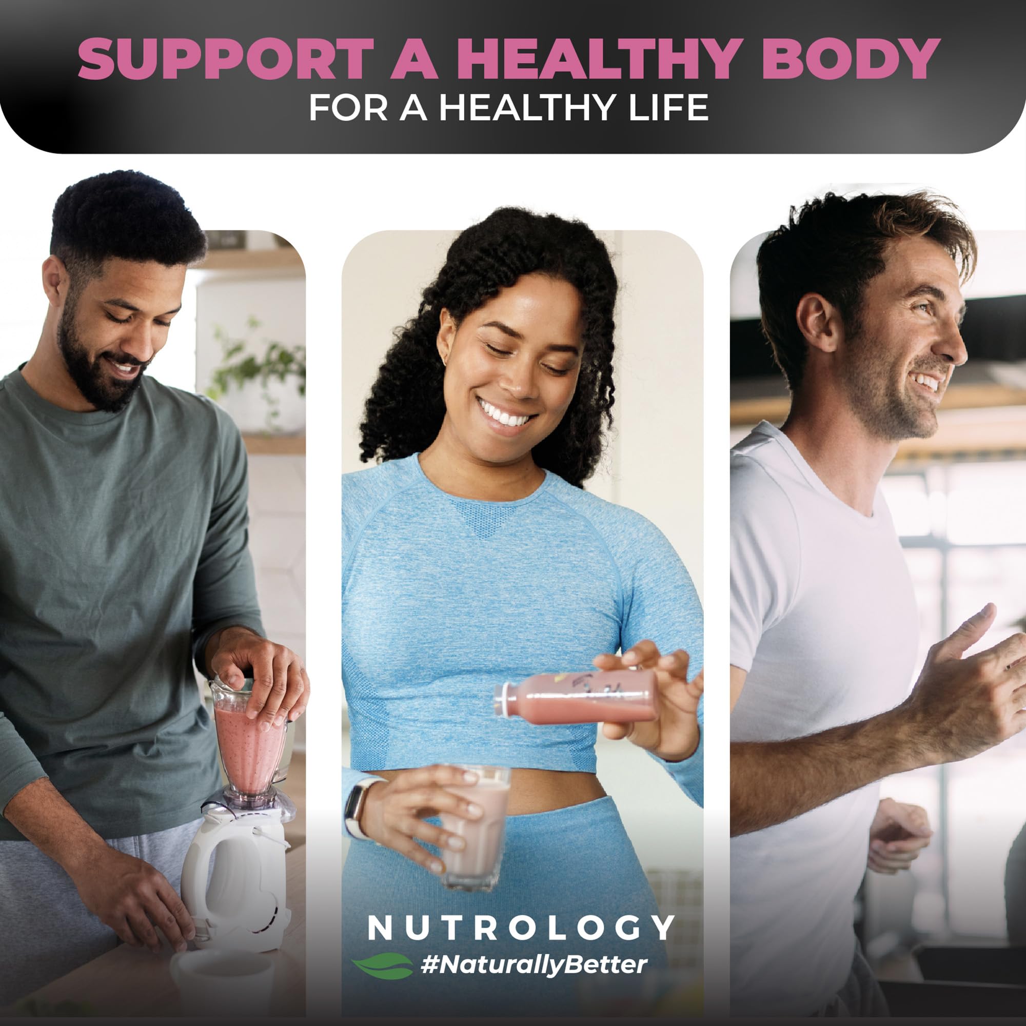 Nutrology TRIPACT serving spoon showing easy dose for balanced nutrition.
