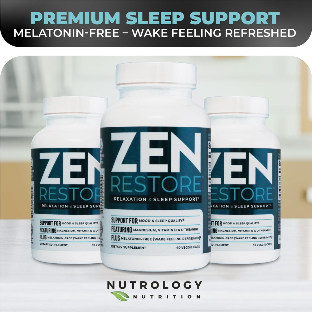Gym bag scene featuring Zen Restore for post-workout recovery support