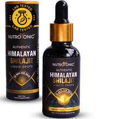 NutroTonic Himalayan Shilajit Drops bottle pour for daily vitality