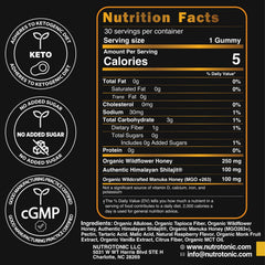 NutroTonic Shilajit Gummies bottle open for quick daily consumption.