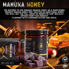 Gummies with Manuka honey drizzle highlighting natural sweetness
