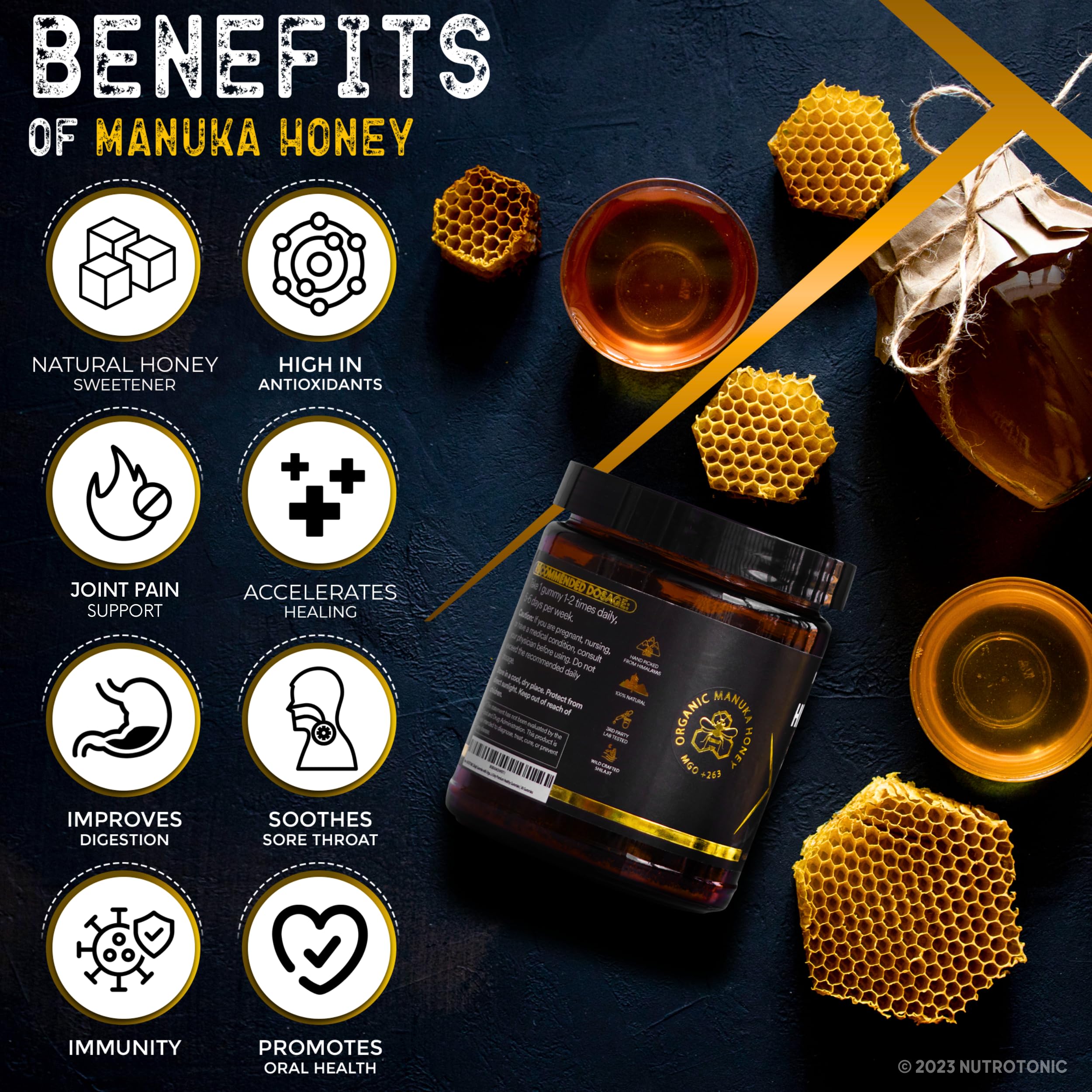 NutroTonic Shilajit Gummies wild-crafted Himalayan origin reflected in packaging