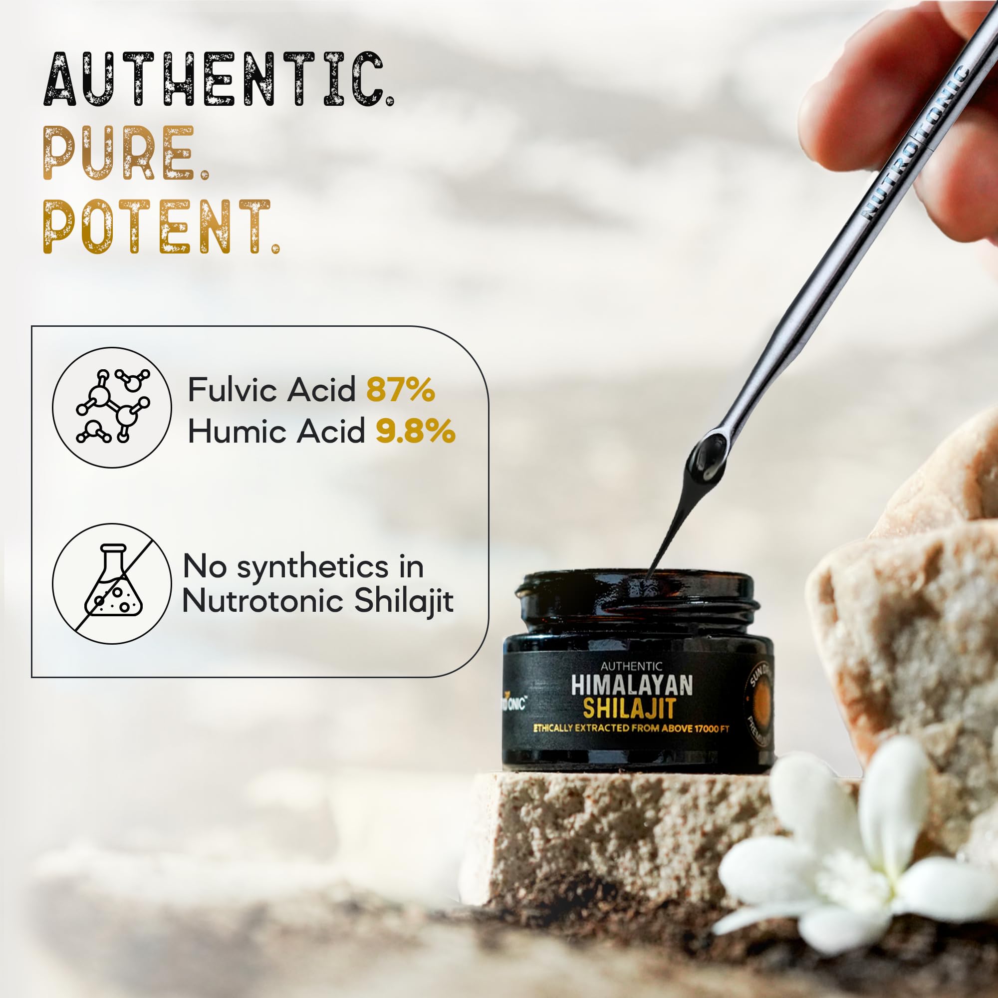 NutroTonic Shilajit resin from 17,000 ft Himalayan source.