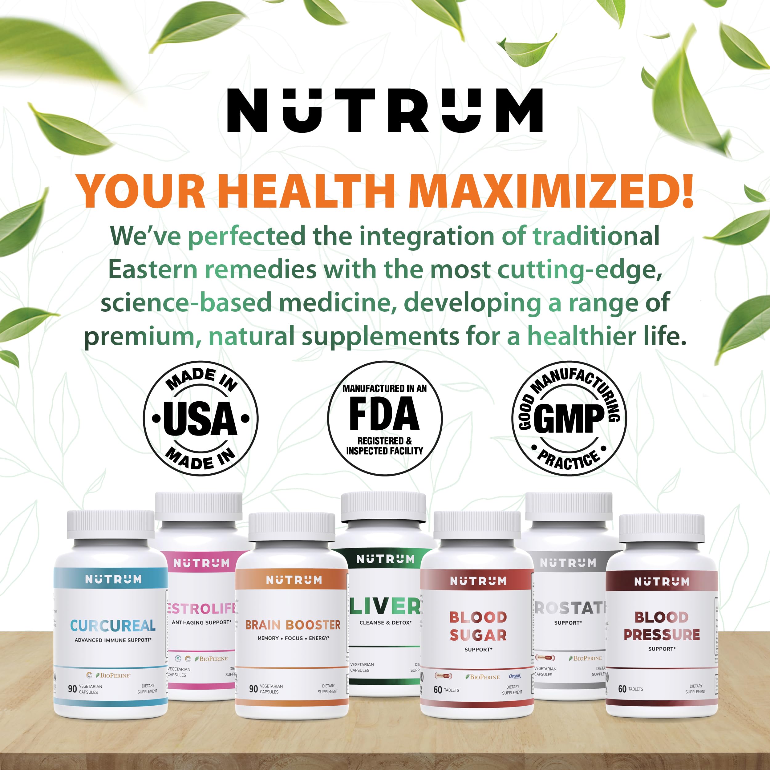 Nutrum Brain Booster capsules poured into hand for quick cognitive support