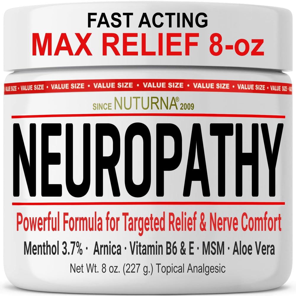 Nuturna Neuropathy Cream jar with menthol cooling for soothing relief
