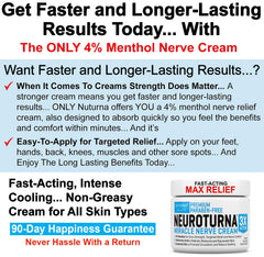 Nuturna Neuropathy Nerve Relief Cream texture and application closeup shows non-greasy feel.