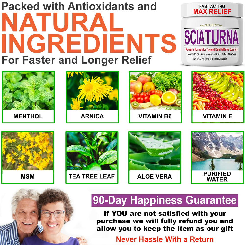 Nuturna Sciatica Nerve Cream for hands and feet offers refreshing comfort.