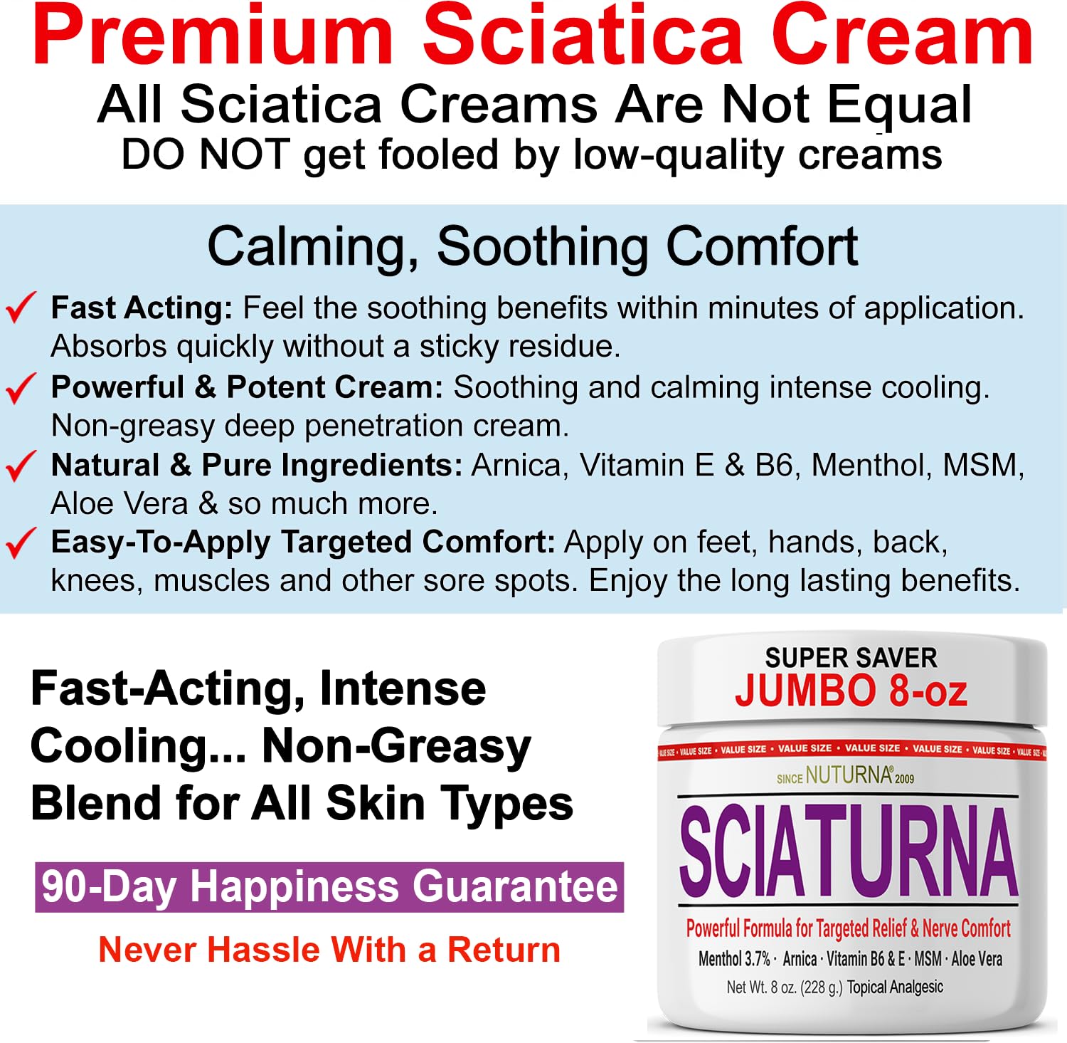 Nuturna Sciatica Nerve Cream application on back provides targeted soothing.