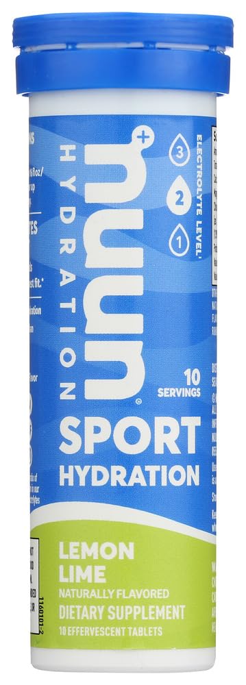 Nuun Active Lemon+Lime tablets dissolving in water for hydration