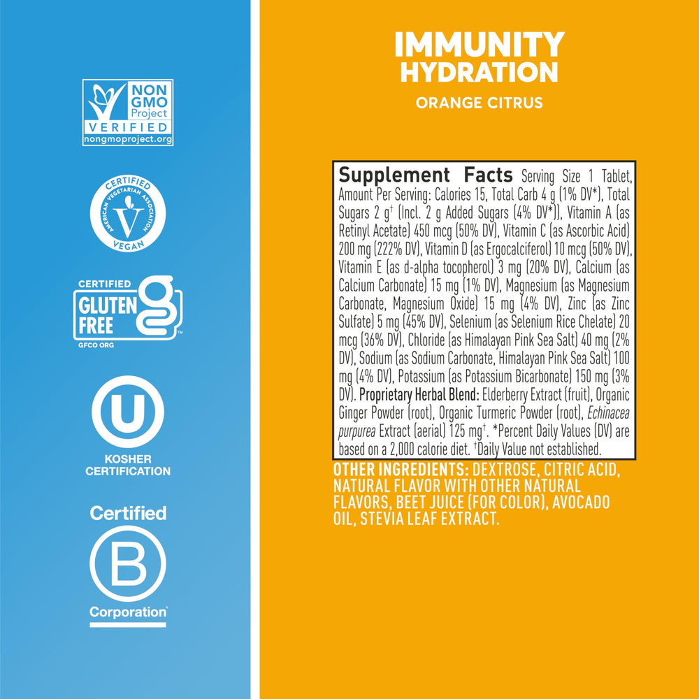 Close-up of Nuun Citrus Orange packaging showing compact on-the-go format.