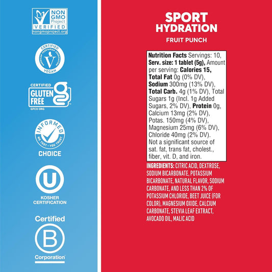 Close-up of Nuun Hydration Active Fruit Punch tablets
