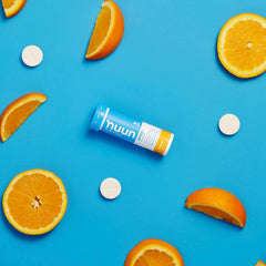 Compact Nuun Sport Orange tubes pack for easy travel.