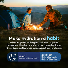 Nuun Strawberry Melon tablets in water with a light, refreshing hue